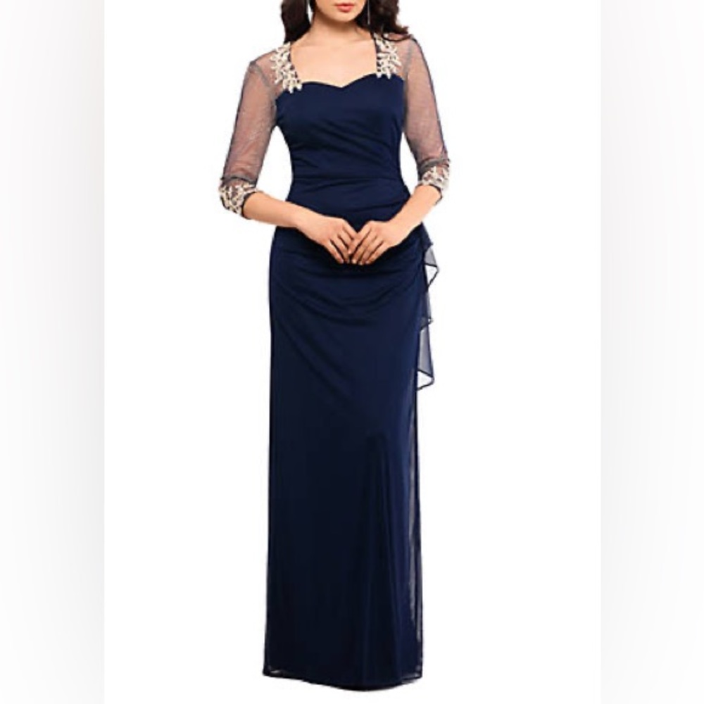 Xscape Embroidered Illusion Sleeve Gown - Mother of the Bride Gown